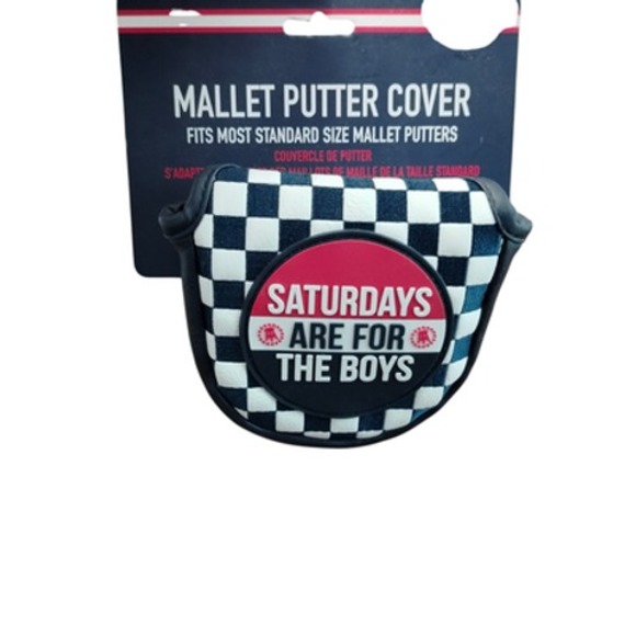 Barstool Sports Saturdays Are For The Boys Mallet Putter Cover Checkered Golf Ne - Picture 1 of 3